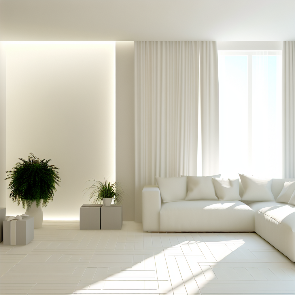 Calm modern home interior with natural lighting