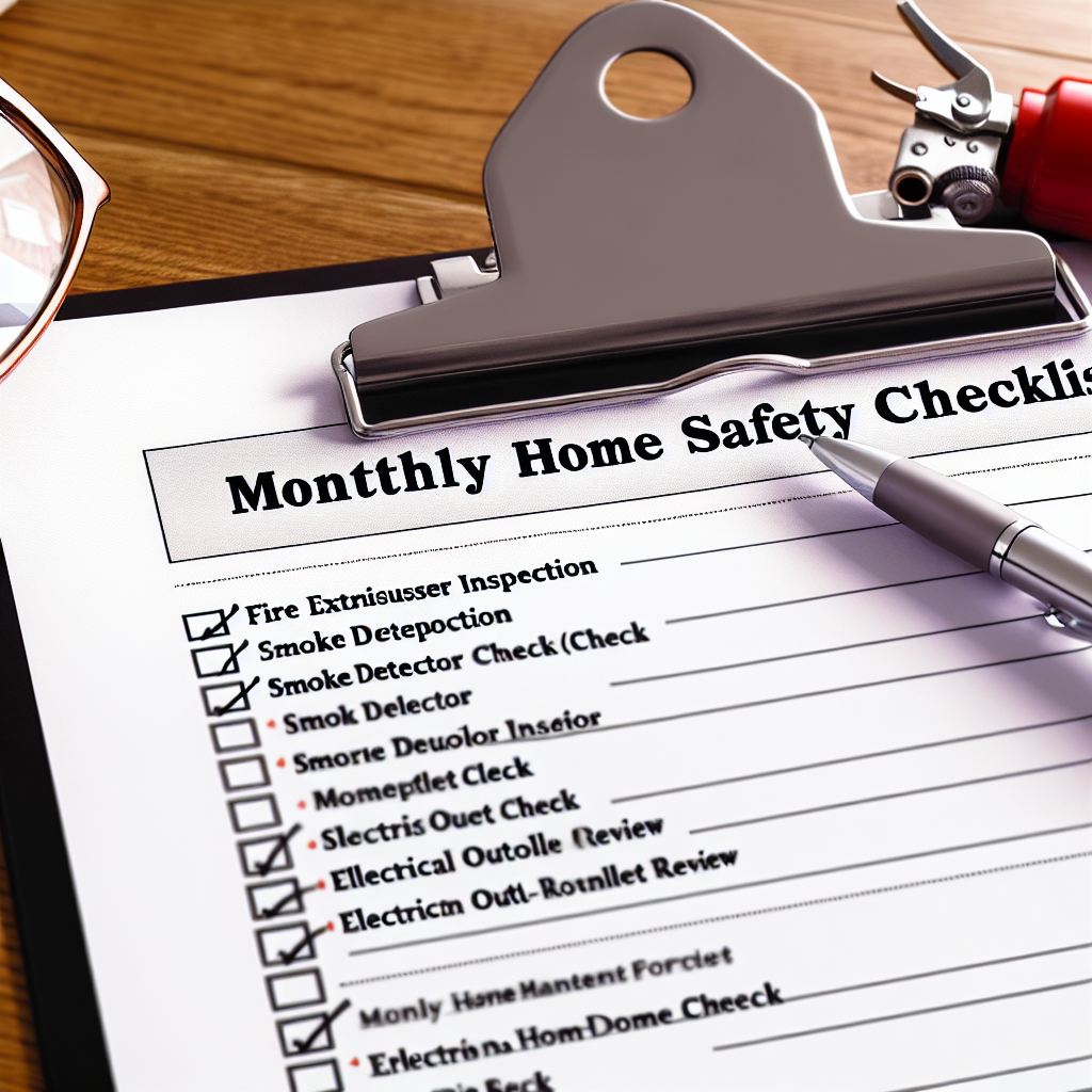 Person completing monthly home safety checklist
